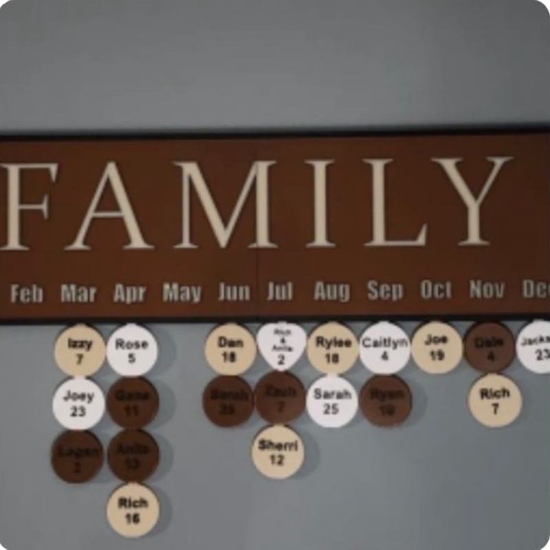 Family Birthday Calendar